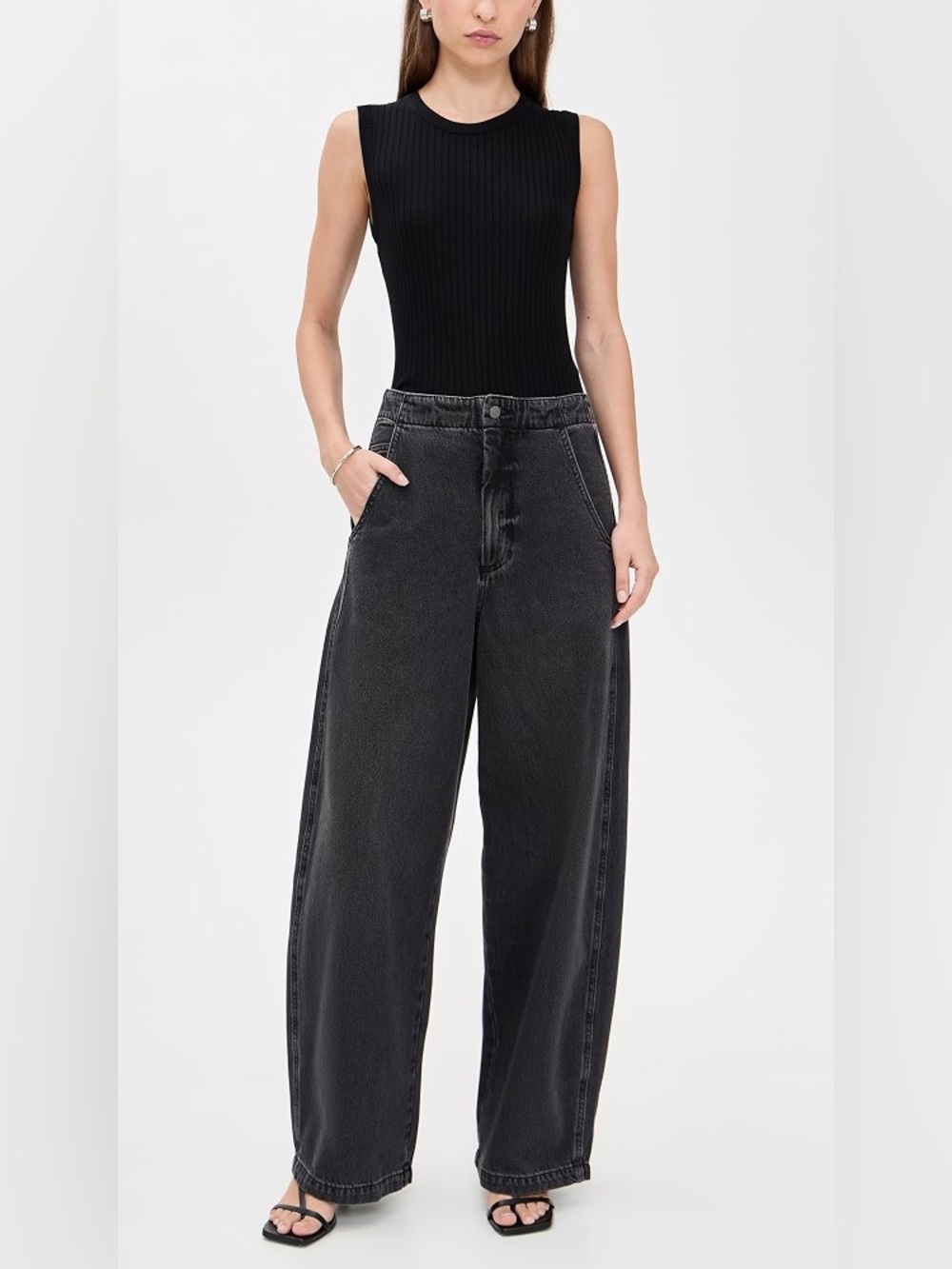 NWT Revolve Pistola Lottie High Rise Wide Leg Barrel Jeans Size 26 / 27